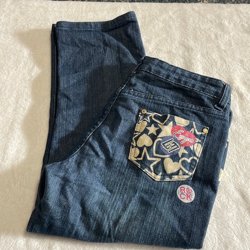 Enyce a Sean Combs Co Hearts & Stars Denim Capris/Jeans